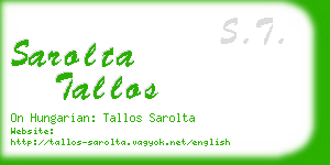 sarolta tallos business card